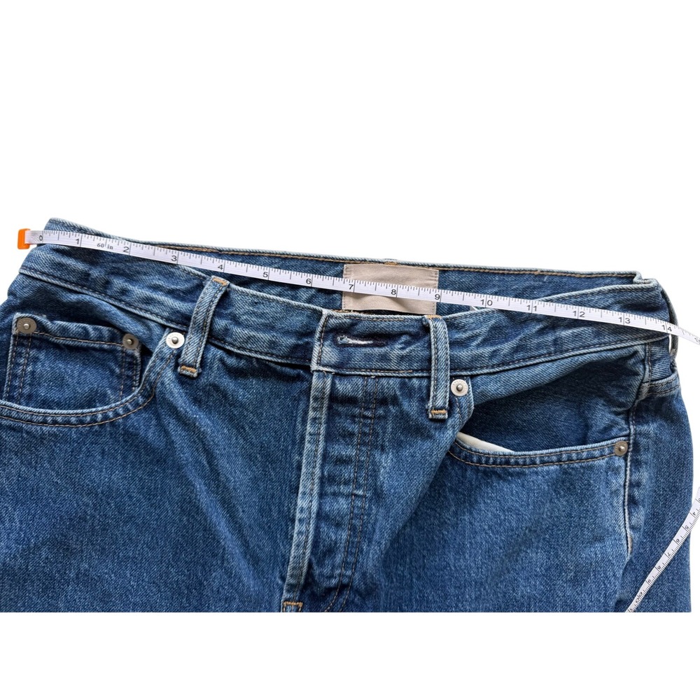 Everlane The Cheeky Jean Blue Denim High Rise Button Fly Straight Leg Jeans 28‎